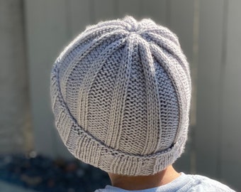 Grey Knitted Kids, Baby, Toddler Hat, Handmade with Love