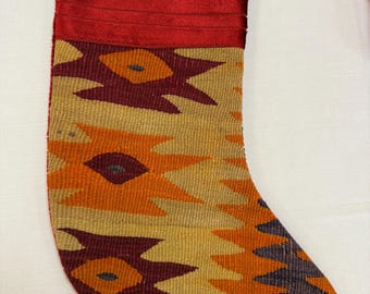 Kilim Stocking for Christmas Fireplace