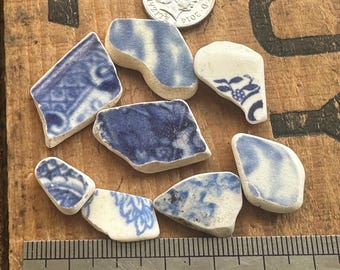 Scottish sea pottery set | beach pottery shards | surf tumbled ceramic