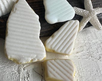 Azulejo de vidrio marino escocés Vitrolite / Material para manualidades con aspecto de playa (4 piezas)