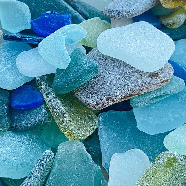 Sacs de verre de mer brut de la côte ouest de l'Écosse | verre de mer en vrac pour l'artisanat | sacs en verre de mer