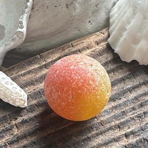 Small uv reactive orange / yellow sea glass marble | scottish beach find | sea worn marbles | beach marbles