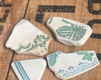 Scottish sea pottery set | beach pottery shards | surf tumbled ceramic
