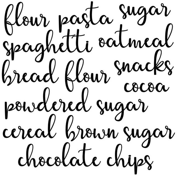 Pantry Organization Labels Pantry Labels SVG Food Labels Etsy