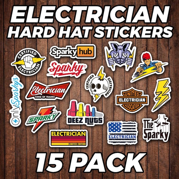 Electrician Hard Hat Stickers Etsy