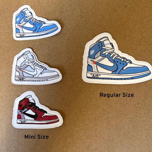 NEW RELEASE* Mini Jordan 1 Off White Sneaker Stickers | Hypebeast | Waterproof Vinyl Stickers | Cellphone Case, Water Bottle |Hype Culture