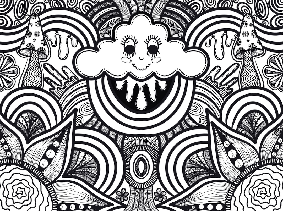 Trippy Coloring Pages - Etsy