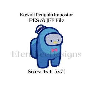 Kawaii Penguin Impostor Cute Embroidery Design Files | Instant Download Kawaii Sailor Embroidery | Pes and Jef files Only digital download