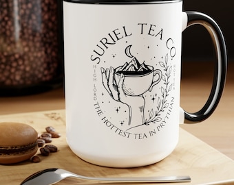 Suriel Tea Co Banned Books Coffee Mug, Unisex Bibliophile Bookish Booktok SJM Acotar Mug, Reading Crew Librarian Mug Book Lover Gift