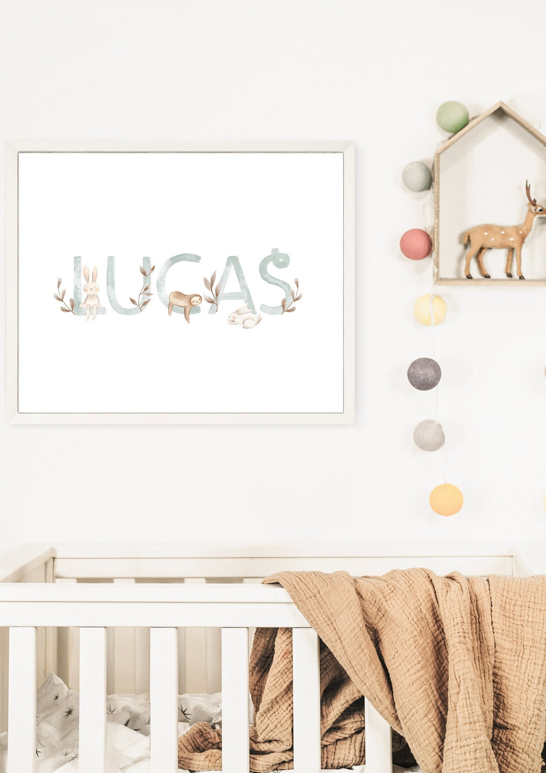 Baby Name Wall Art Custom Printable Nursery Wall Art Baby Etsy