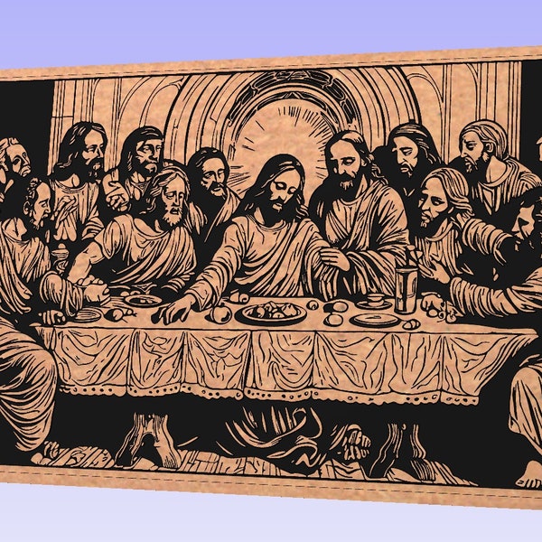 The Last Supper svg, Jesus Christ svg, Ultima Cena, Christian, SVG, rustic, Jesus svg, black and white, vector files, CNC.