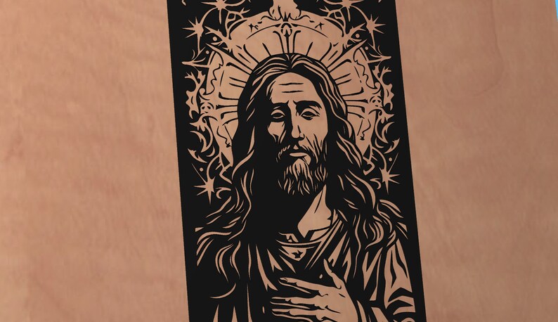 Jesus Christ Svg, Jesus Svg, Christian, SVG, Rustic, Black and White