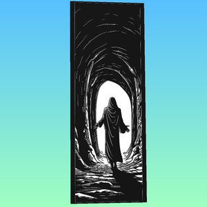 He is Risen! Jesus Christ svg, Jesus svg, Christian, SVG, rustic, black and white, vector files, CNC tall.