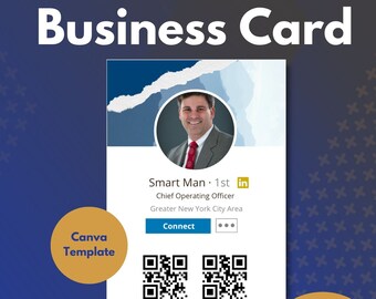 Image Business Card Template | Professional Canva Business Card | Editable Business Card | QR Business Card | DIY Calling Card Template