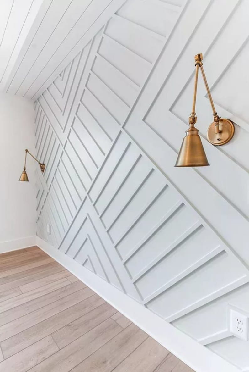 Custom Geometric 3-dimensional Accent Wall Includes Design & Pre-cut