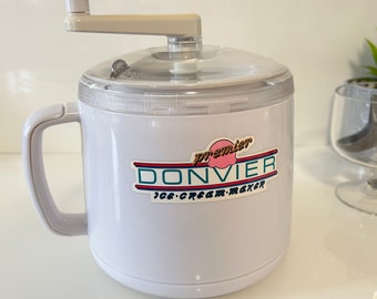 Vintage Donvier manual ice cream maker | vintage kitchen appliances | rustic ice cream maker