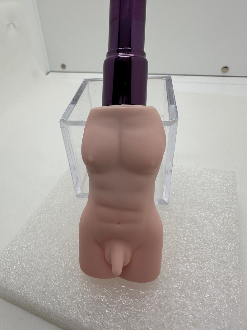 May include: A nude-colored ceramic figurine of a torso with a detailed anatomical design. The figurine is in a clear plastic container.