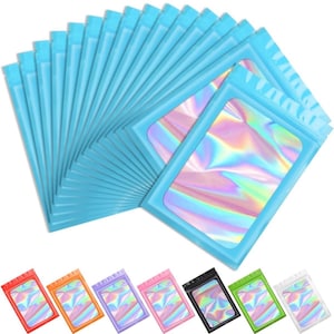 10pcs Holographic Mylar Smell Proof Bags 10pcs - Resealable, 3x4.7 Inches, 9 Colors Available, Waterproof, Non-Toxic, Food Grade