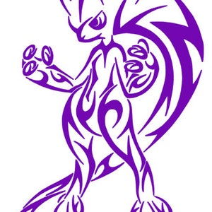 Mewtwo Legendary Psychic Type Pokémon Vinyl Sticker by James Art Ville