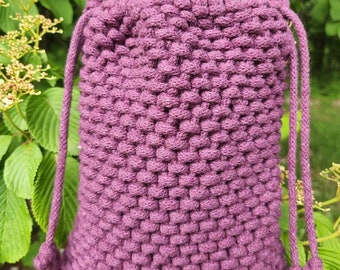 Macrame Drawstring Crossbody Purse, Recycled Cotton Cord
