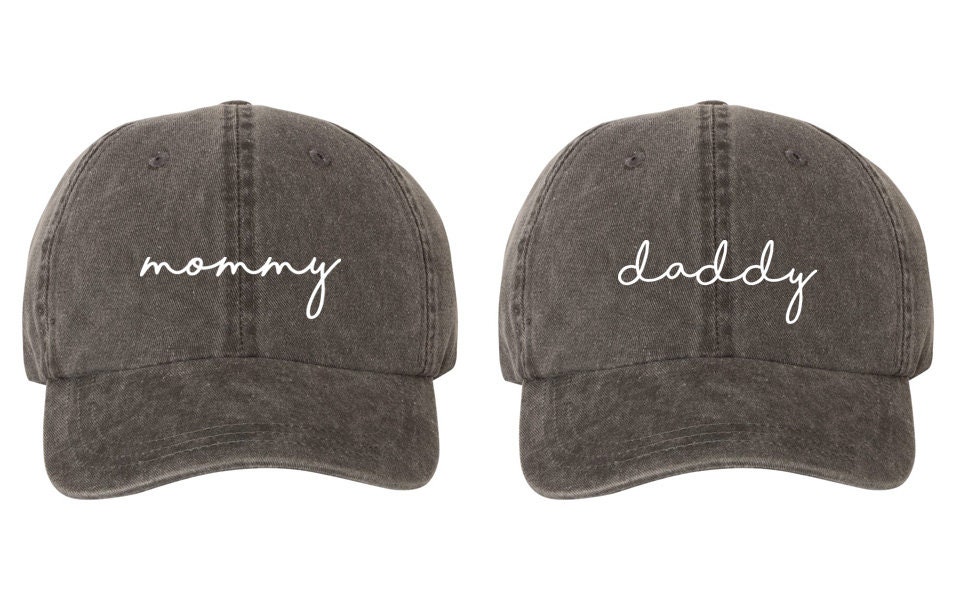 Daddy Script Hats Mom and Dad Pigment 