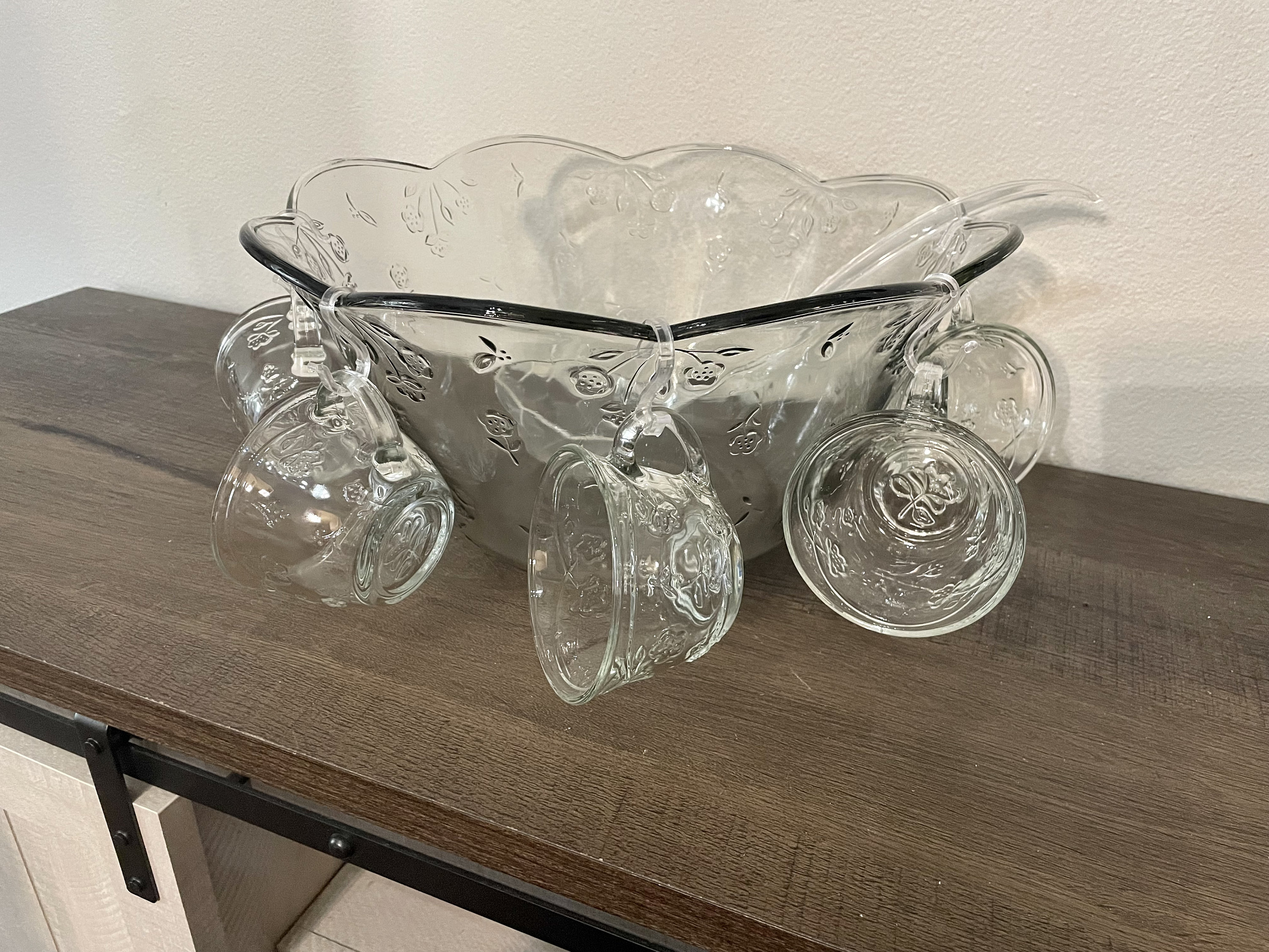 Vintage Punch Bowl Set, Anchor Hocking Savannah Pattern Etsy