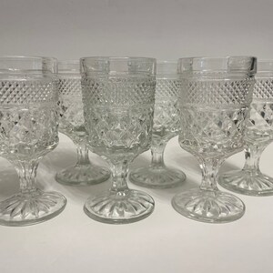 Vintage Goblets, Anchor Hocking Wexford Goblets, small drinking glasses, wine glasses, juice glasses