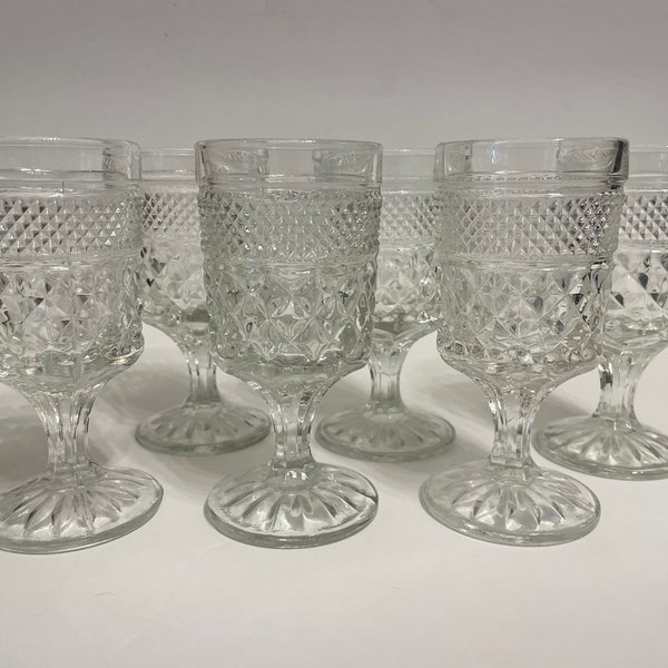 Vintage Goblets, Anchor Hocking Wexford Goblets, small drinking glasses, wine glasses, juice glasses