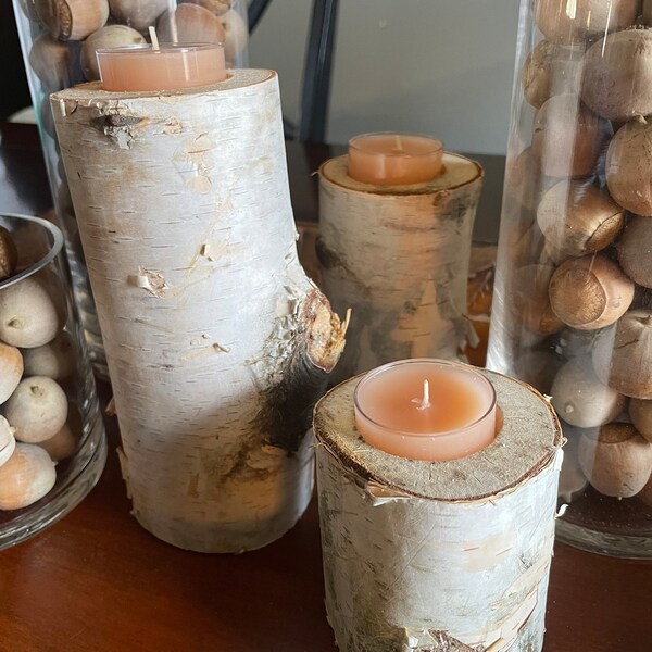 Birch Candle Holder Etsy