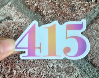 San Francisco 415 Sticker: Waterproof Matte Vinyl (3" x 1.6")