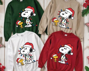 Snoopy Christmas Lights Clipart, Peanuts Holiday Design (PNG SVG)