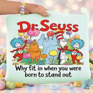 Dr. Seuss Born to Stand Out PNG, Vintage Reading Friends Design (Digital Download)