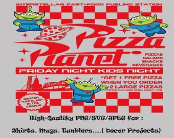 Pizza Planet Aliens PNG SVG, Toy Story Design