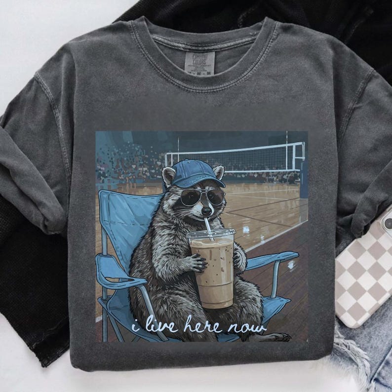 Funny Raccoon Volleyball Mom T-shirt, Tournament Game Day Outfit, Beach ...