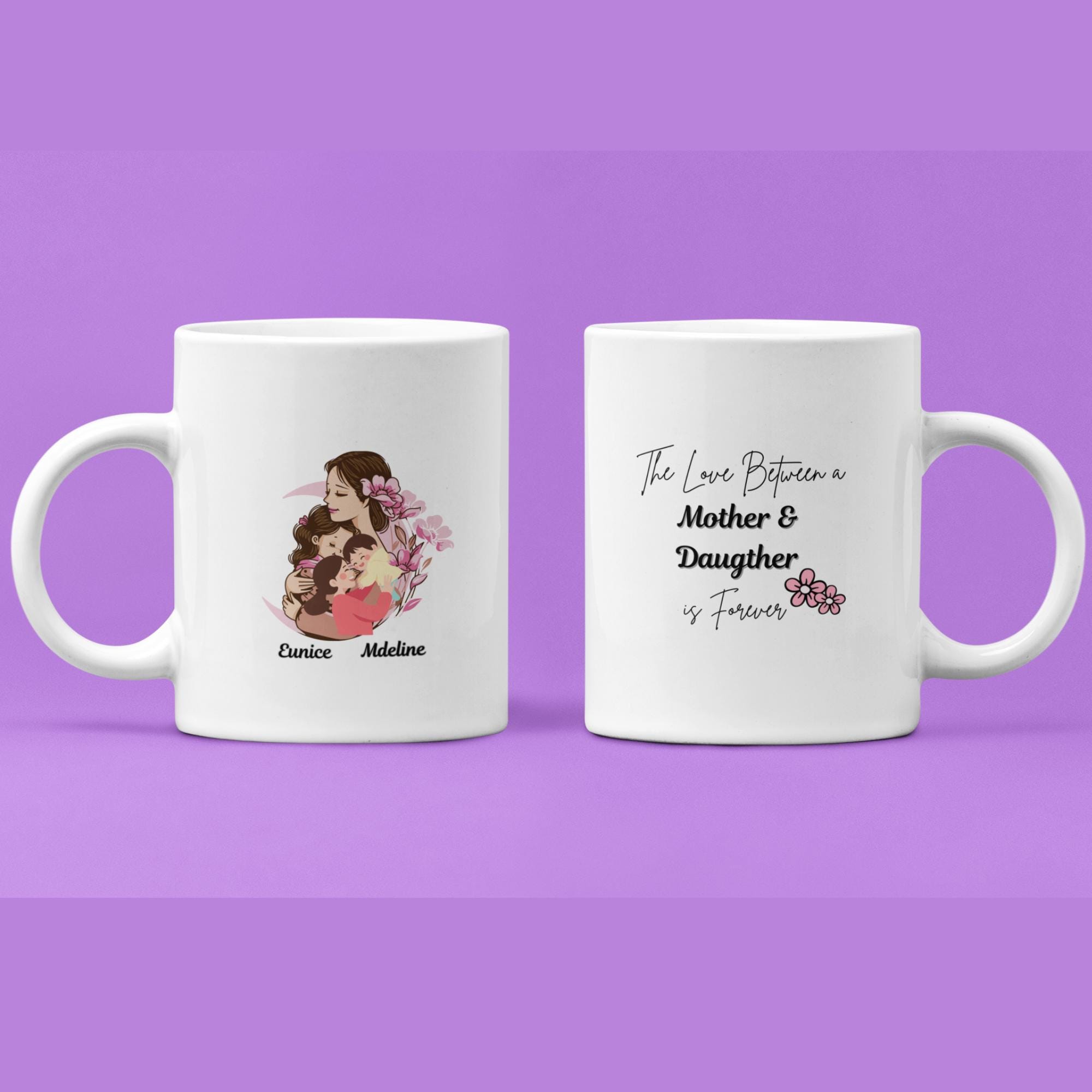 Personalized Mother Daughter Mug, Custom Names, Mother's Day Gift ...