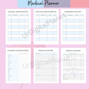Medical Planner Digital, Healthcare Planner, Family Medical Planner Printable