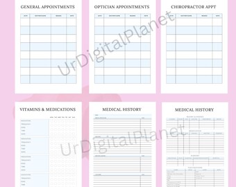 Printable Medical Planner, Family Healthcare Organizer (PDF Download)