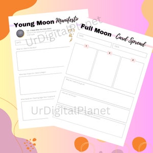 Moon Planner Digital, Full Moon Ritual Planner Printable, Moon Workbook PNG