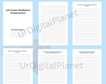 Dagboek angstmindfulness, zelfzorgwerkboek (digitale download)
