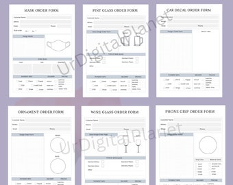 Printable Order Forms Bundle, Editable Order Forms Template