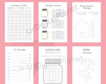 Savings Tracker Digital, Printable Savings Tracker, Money Savings Challenge Tracker Digital