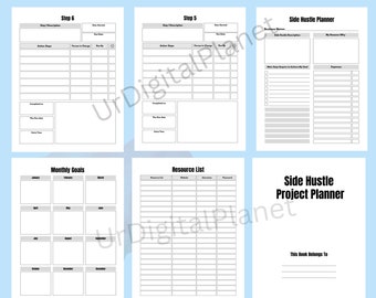 Side Hustle Planner Digital, Tracker For Freelance Business PDF, Side Job Tracker Printable