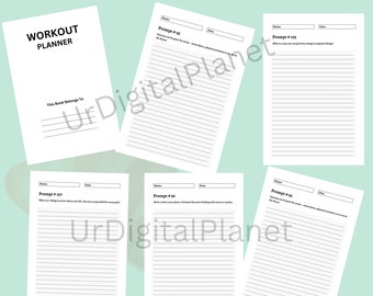 Mental Health Planner Printable Downloadable, Digital  Template, Anxiety Mood Journal PNG