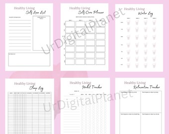 Gezond leven Journal Digital, Wellness Tracker, Zelfzorg Gewichtsverlies Fitness Afdrukbaar