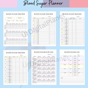 Blood Sugar Planner Digital, Diabetes Meal Plan, Blood Sugar Log, Health Planner