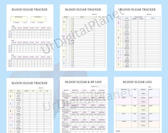 Planificador de azúcar en sangre digital, plan de comidas para diabetes, registro de azúcar en sangre, planificador de salud