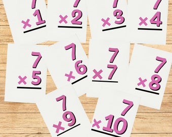 Tarjetas de multiplicación, imprimibles educativas (PDF editable)