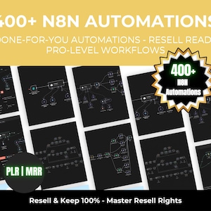 400+ n8n-Automatisierungen mit Master-Wiederverkaufsrechten (MRR / PLR) - Resell-Ready n8n-Arbeitsschritte und KI-Automatisierungen für Geschäftswachstum