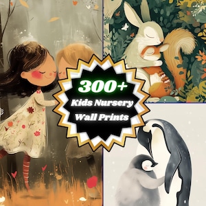 300+ Kinder Kinderzimmer Digitale Wand Drucke - Resel bereit, Instant Download, Kinderzimmer Dekor Kunst