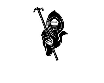 Grim Reaper With NY Hook Helmet Sticker 